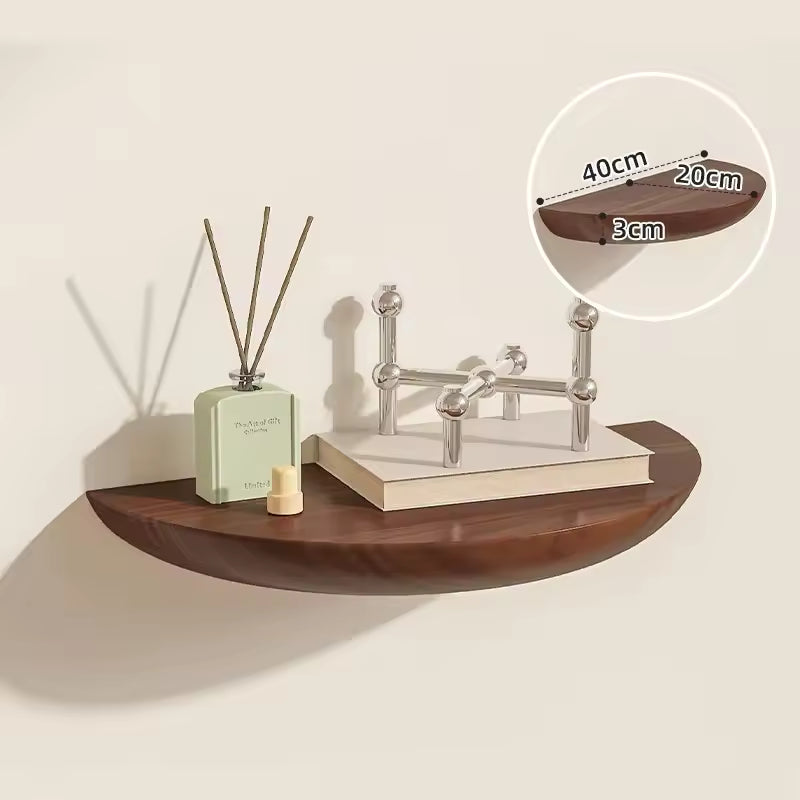 Decorative Floating Wooden Semicircle Wall Shelves